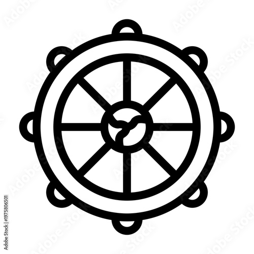 dharma wheel line icon