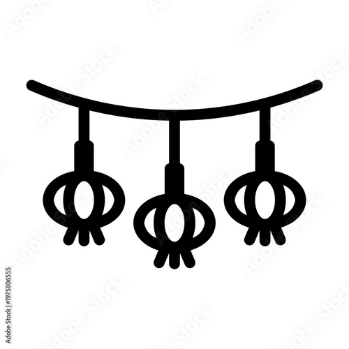 paper lantern line icon