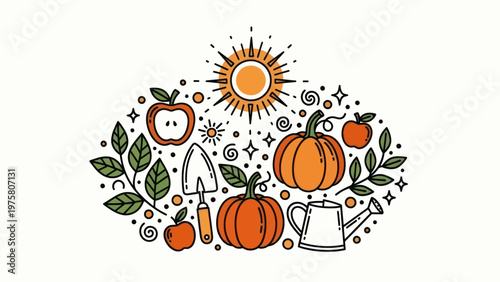 Autumn harvest seasonal orange pumpkins.