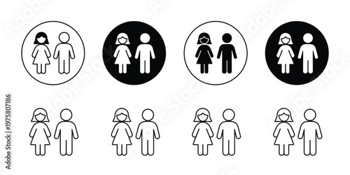 Kids outline icon set black and white collection featuring children activities school play education symbols minimal line vector illustration pack