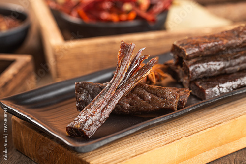 Dried beef jerky, beef strips