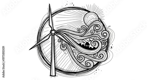 Wind turbine with swirling wave design