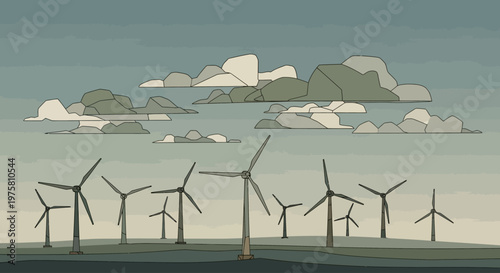 Wind turbines renewable energy landscape