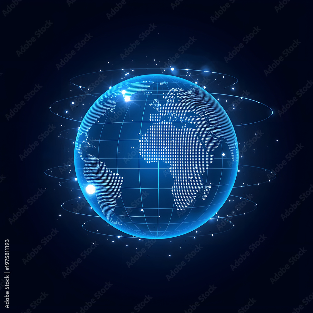 Naklejka premium globe on blue background