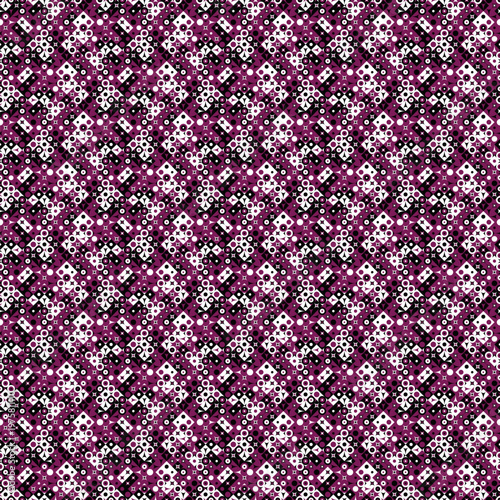 Geometrical mosaic pattern background design - abstract seamless vector graphic from three colors