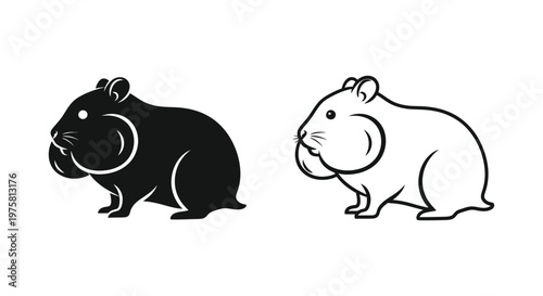 Hamster Care Guide Black  White Pet Hamsters Vector