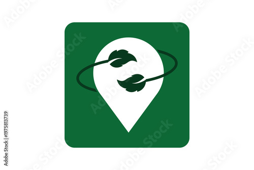 Organic Maps icon, map pin icon, map with leaf icon, Natural Map pin icon.