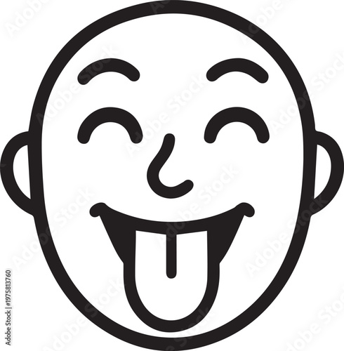 A playful emoji face with tongue out, expressive, and fun. 