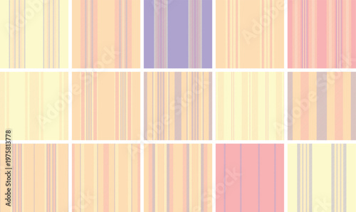 Seasonal striped collection designed for advertising layouts. Autumn lines patterns add depth and structure. Vector scalability supports reuse.