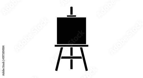 Black silhouette icon of an artist easel