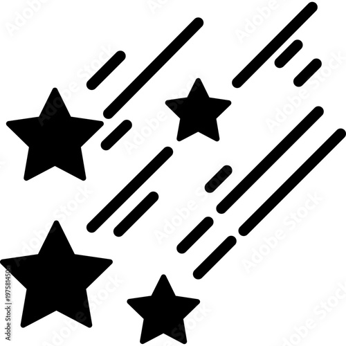 Bolide Icon Glyph Style Meteor Fireball Space Shooting Star Symbol