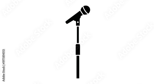 Black silhouette of a microphone on a stand