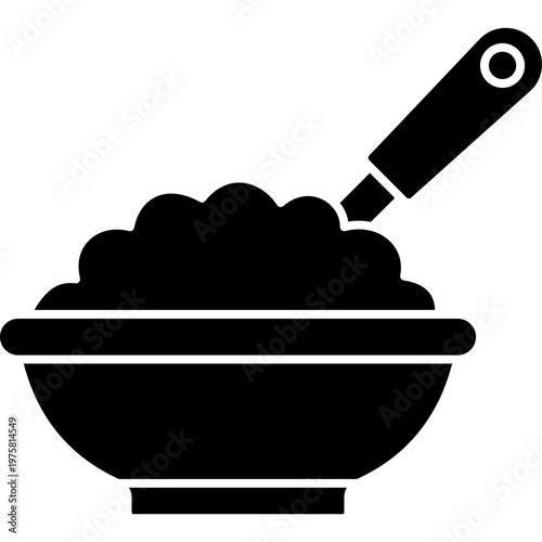 Baby Food Icon Glyph Style Infant Nutrition Feeding Meal Symbol