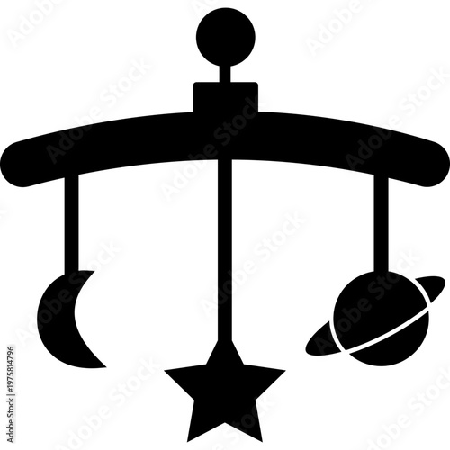 Cot Accessories Icon Glyph Style Baby Crib Bedding Nursery Care Symbol