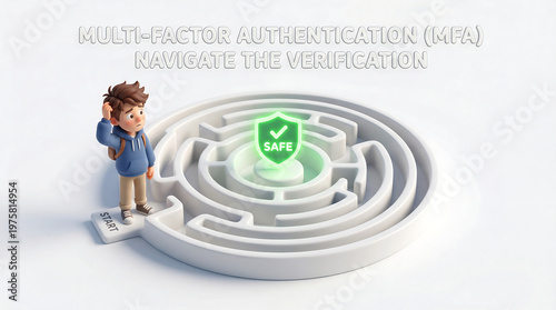 A scared cartoon character contemplates a white maze with a green checkmark.