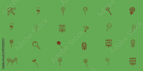 Hand-Drawn Lollipop Icon Set – Minimalist Candy Doodles for Birthday Party Invitations, Kids' Events, and Celebration Graphics
