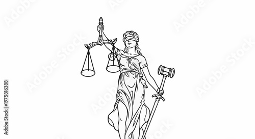 Blindfolded woman holding scales and a gavel, representing justice