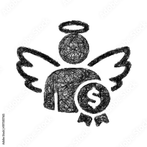 Sketch angel investor icon design