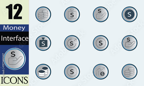 Digital Wallet and Money Interface Icons – Flat Finance Vector Pack