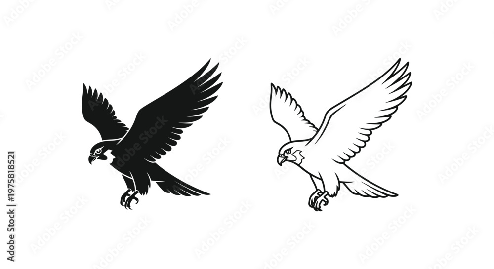 Fototapeta premium Powerful Eagle Symbols Bold Flight Designs for Strength Vector