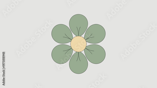 Simple sage green flower vector – Great for eco-friendly product labels, gardening blogs, or calming spa graphics.