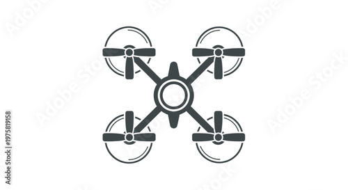 Drone Black and White Icon.