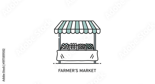 Farmer Market Stand Illustration.