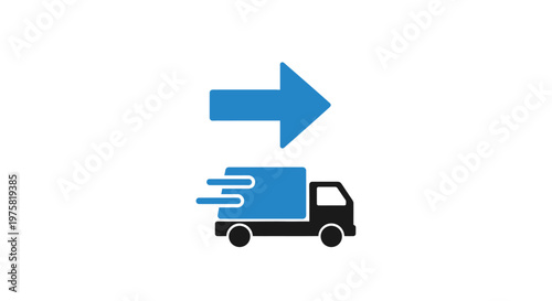 Fast Delivery Truck Moving Right.