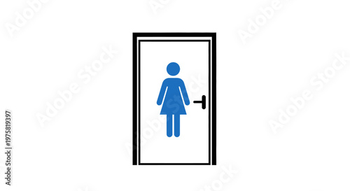 Female Restroom Sign Door Symbol.