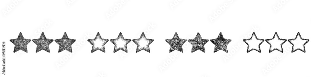 Obraz premium Sketch star rating icon design set