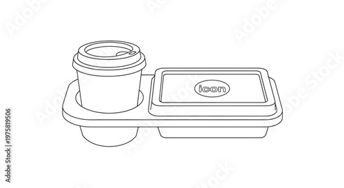 Food tray with coffee cup.