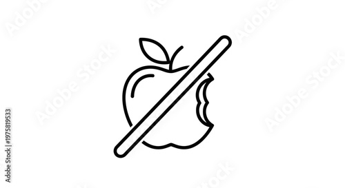 Forbidden Fruit Apple Icon.