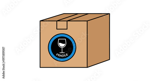 Fragile Wine Shipping Cardboard Box.