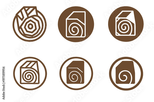 Eco Logo Variations. Inspirational design with ecology materials trend. Icon set. Set Logo of Inspirational design with ecology materials trend: reclaimed wood