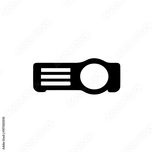 Projector Vector Icon Illustration – Multimedia Presentation and Cinema Device Symbol
