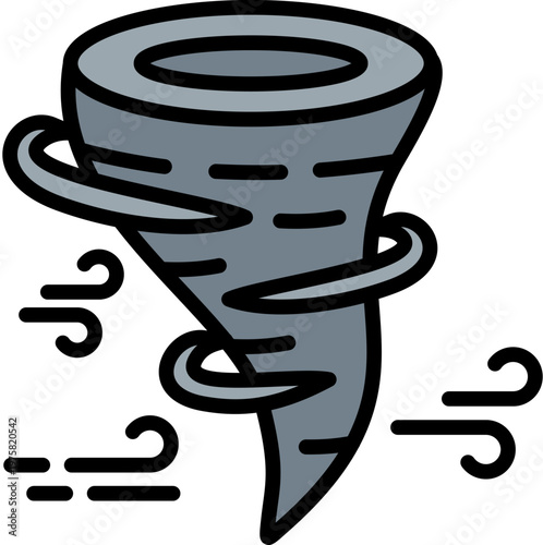 Hurricane Storm lineal color icon