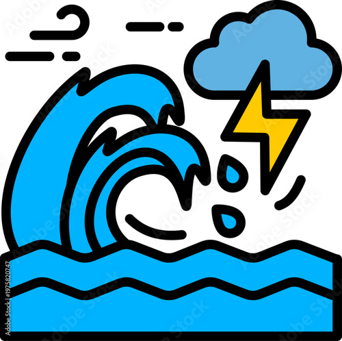Storm Surge lineal color icon