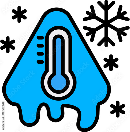 Extreme Cold lineal color icon