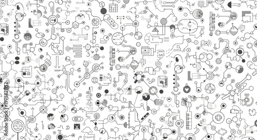 A visually striking abstract representation of interconnectedness and communication, perfect for conveying teamwork and global collaboration in market