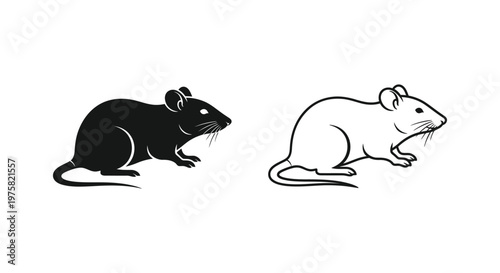 Lab Mice Comparison Black vs White Rodent Models Vector