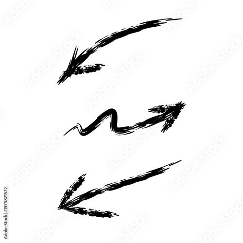 Arrow crayon pastel pencil chalk color line stroke. Sketch chalk pastel color pencil texture line kid fun arrow icon. Hand drawn grunge crayon pencil brush direction elements. Vector illustration