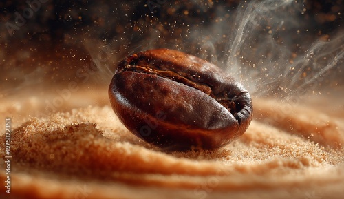 Aromatic Coffee Bean - A Close-Up of Freshly Ground Coffee.