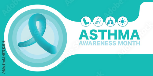 vector graphic of asthma and allergy awareness month good for asthma and allergy awareness month celebration. flat design. flyer design.flat illustration.	