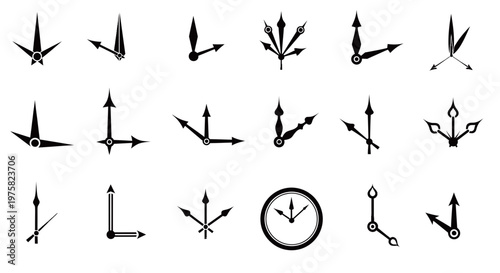 Clock Hands Collection: Time, Schedule, and Planning Icons