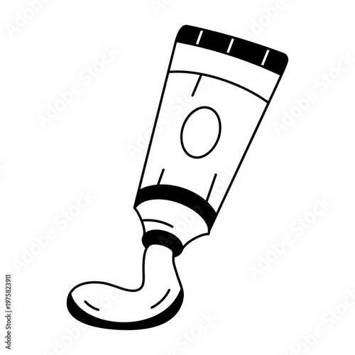 A hand drawn style icon depicting acrylic paint