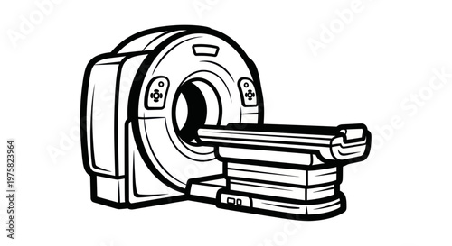 Medical CT Scanner Machine Illustration - Diagnostic Imaging Equipment