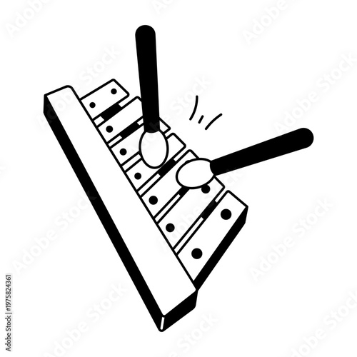 A sketchy style icon showing a xylophone