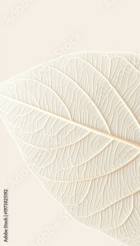 Intricate Macro Photography of Illuminated Leaf Structure with Veins on White Flora Background