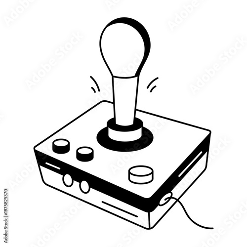 A doodle style icon depicting a retro joystick