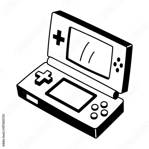 A hand drawn style icon depicting a handheld console